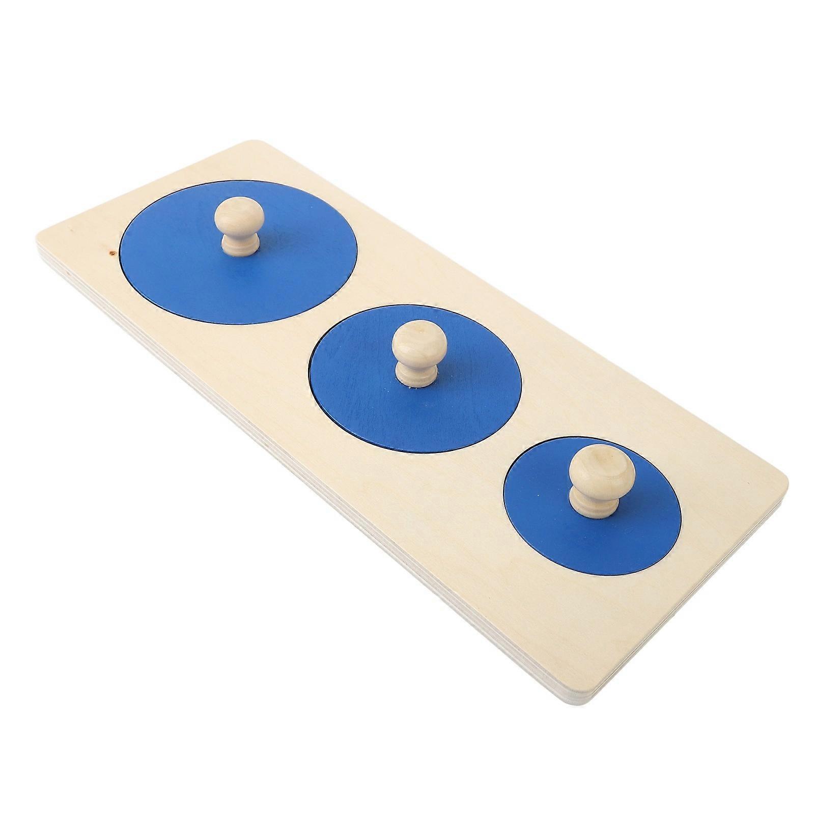 Wooden Single Shape Puzzle Toy Hand Eye Coordination Round Shape Toddler Puzzle Toy for Preschool Learning