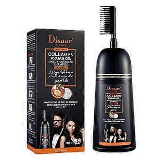 Geblasenes Haarfärbeshampoo Natürliches Haarfärbemittel Permanent für Frauen und Männer Gre Coverage Hair für dunkles Haar 3 in 1 Lang anhaltende Ergebnisse (400ml)