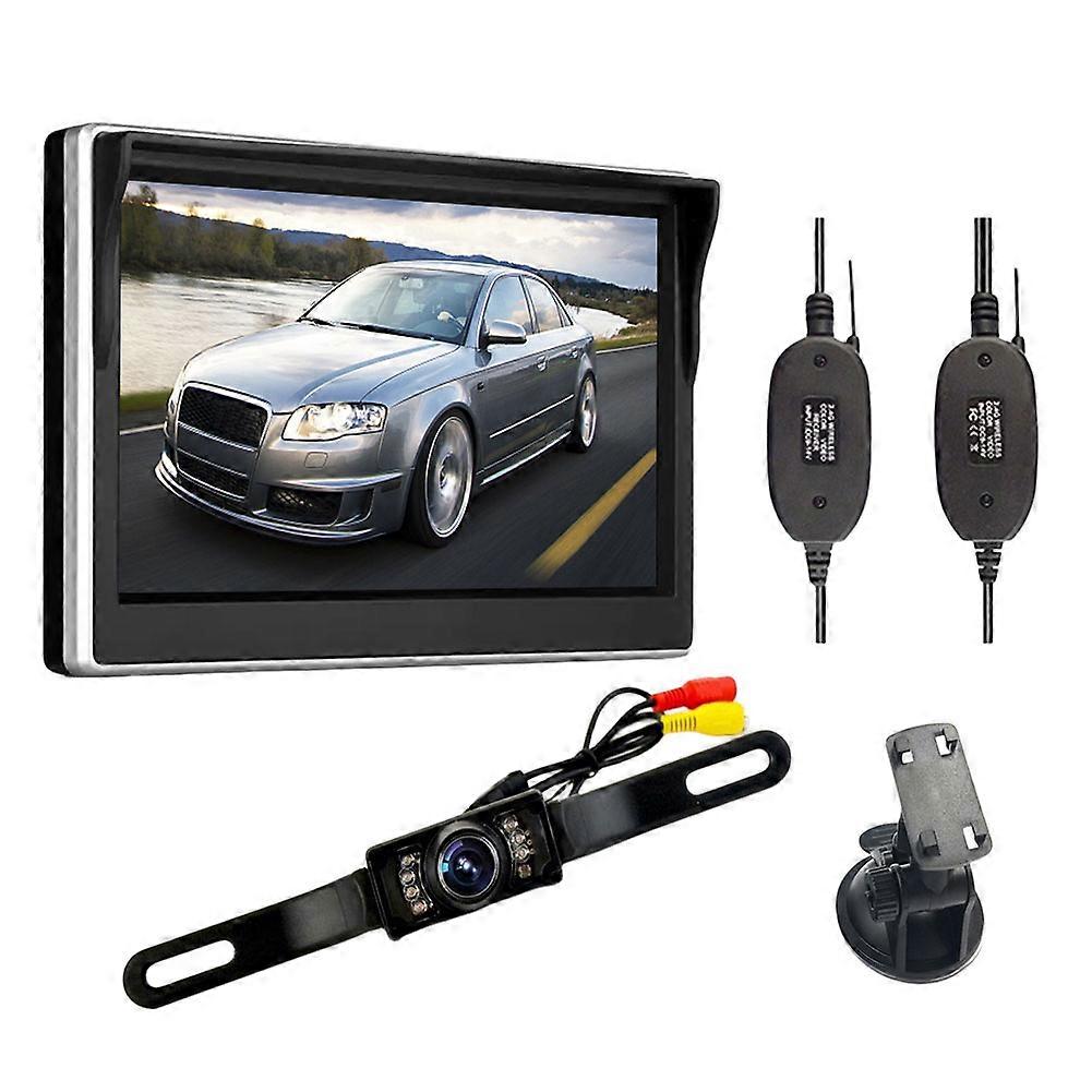 5 Inch Car Reversing Camera Kit Back Up Car Monitor LCD Display HD Car Rear View Camera Parking System transmitter wireless