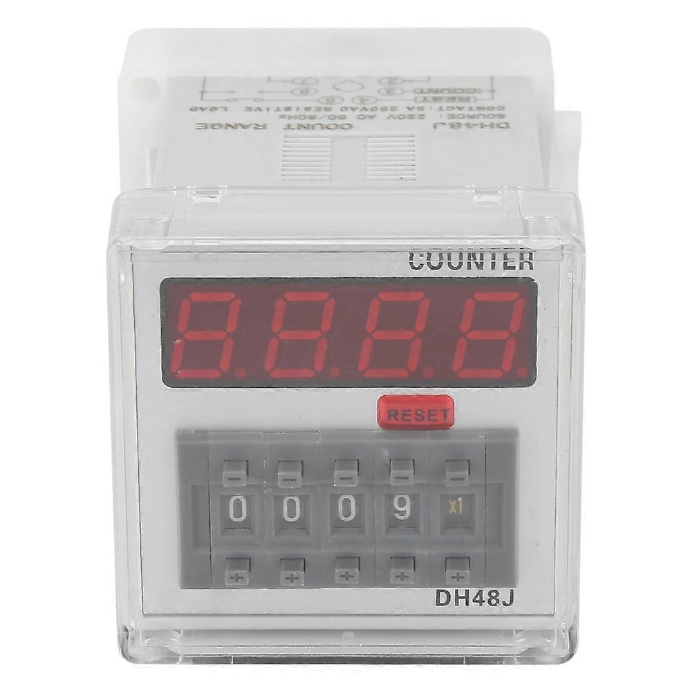 DH48J 220VAC Digital Counter Relay LED Display 1-999900 8-Pin