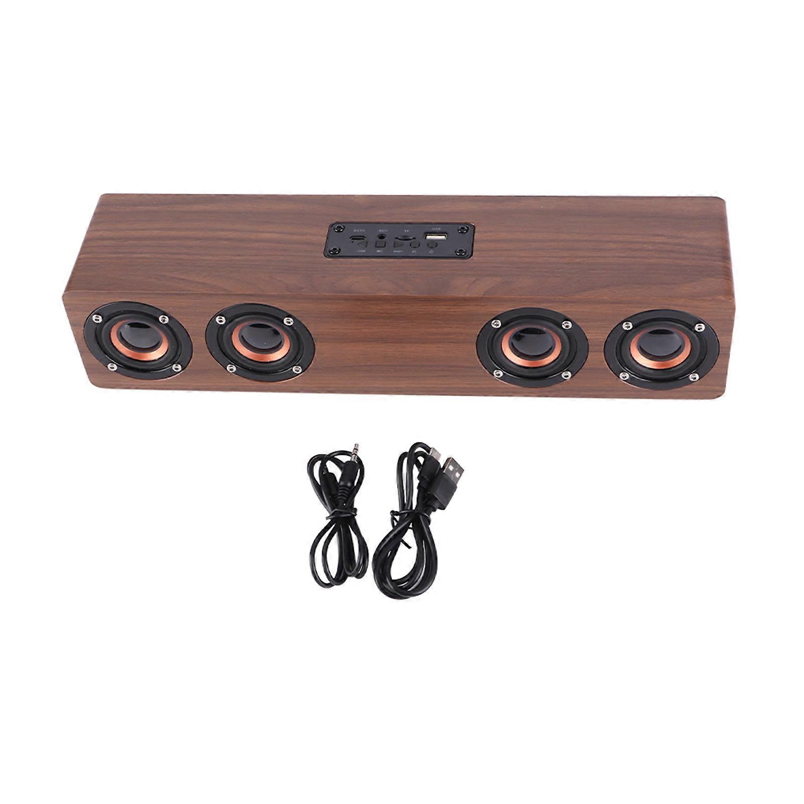 W8C High Quality Solid Wooden Strip Bluetooth Speaker with LED Clock Display FM Functions