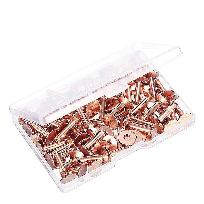 100 Sets Copper Rivets and Burrs Washers Leather Copper Rivet Fastener for Collars Leather DIY Craf