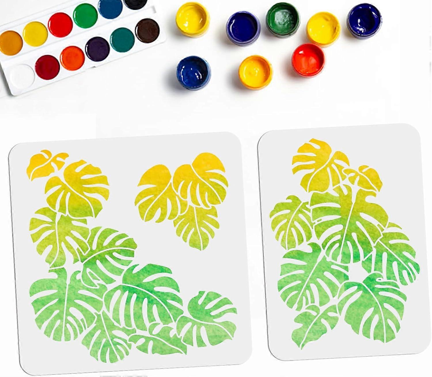 2pcs Monstera Leaf Stencil Tropical Leaf Stencils 11.811.8/8.311.7inch  Botanical Leaves Reusable Fern Palm Nature Stencil for Furniture Canvas  Home De | Fruugo US