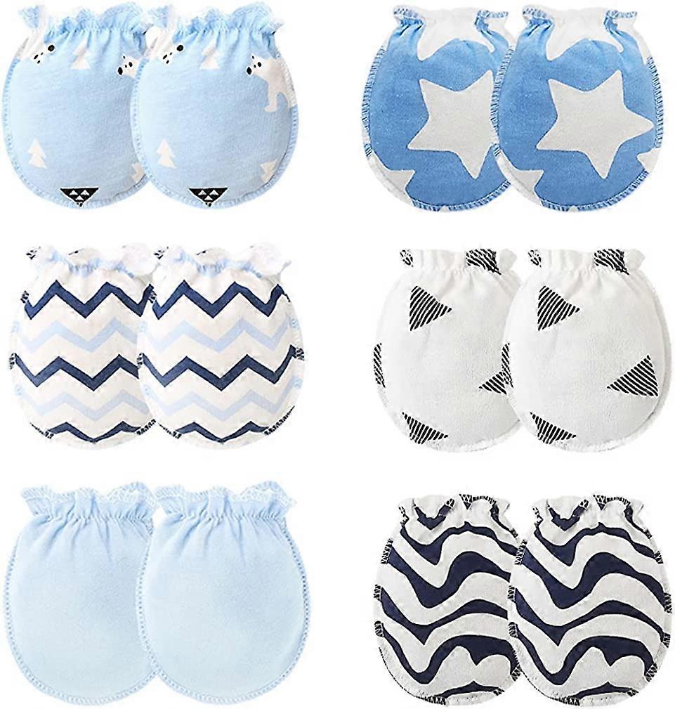 Little Boy Girl Baby Cotton Gloves Baby Scratch Free Gloves (6 Pairs)