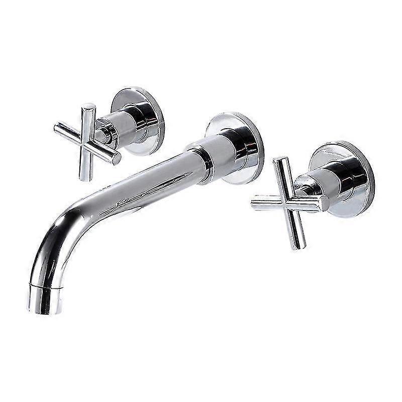 Einzelgriff Waschbecken Wandhalterung Wasserhahn Chrom Messing 2 Schlauch 3 Badezimmer