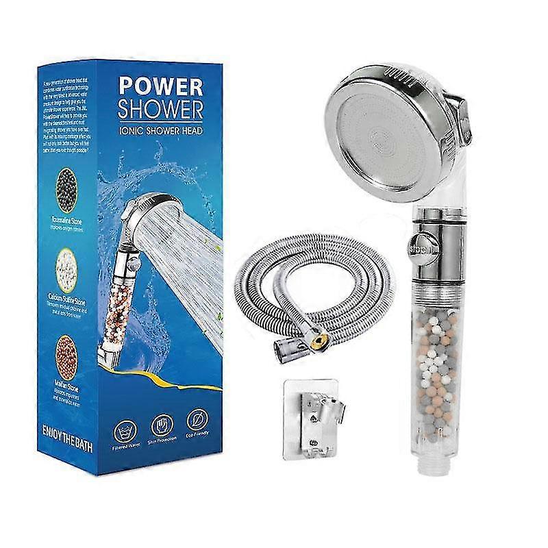 Three-speed filter shower booster negative ion water purification shower set without punching