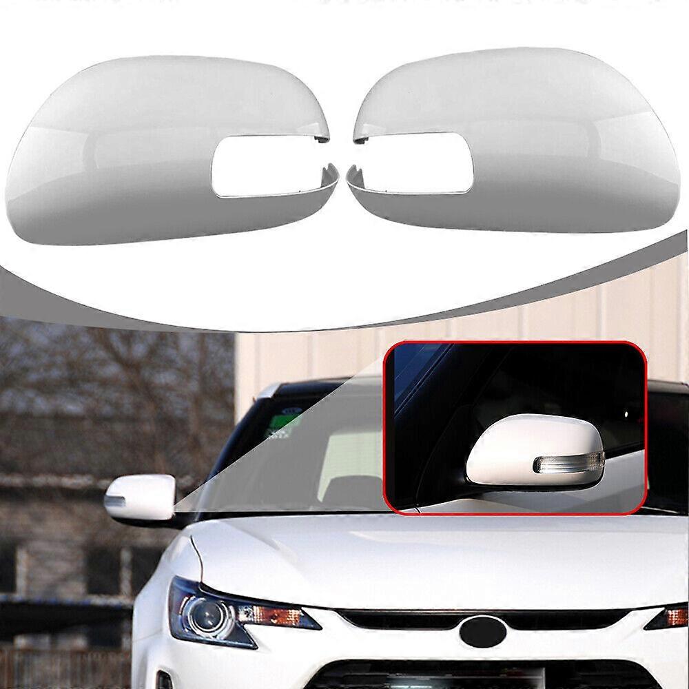White Painted Side Mirror Cover Cap Trim Replacement For Scion Tc 2011-2016 Pair