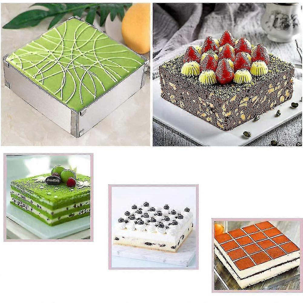 Adjustable Cake Tin - Rectangular Baking Frame Mould 10-18cm 5cm High