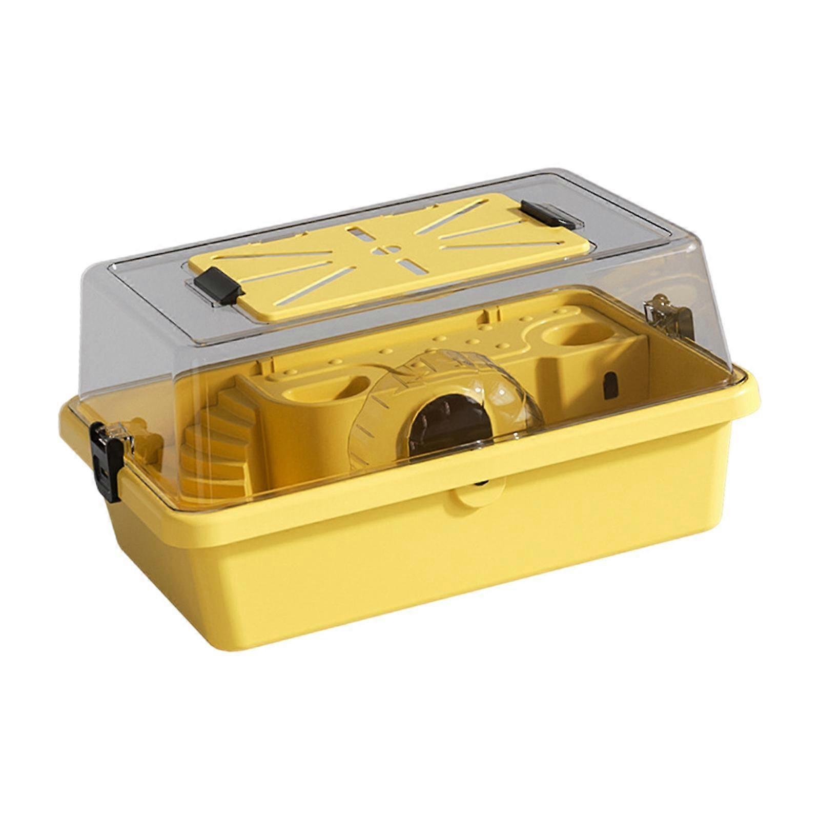 Large Hamster Cage Sugar Glider with Openable Top Double Layer Cage Yellow
