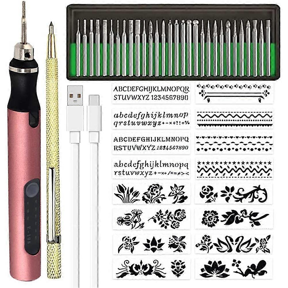 Rechargeable Cordless Mini Engraver Pen DIY Engraving Tool Kit for Metal Glass Ceramic Plastic Wood