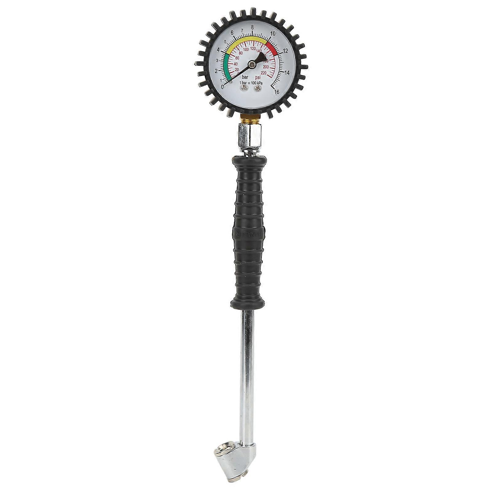 Tire Pressure Gauge 0?220 PSI Pointer Type Handheld Mechanical High Accuracy Universal for Car Motorcycle Bike