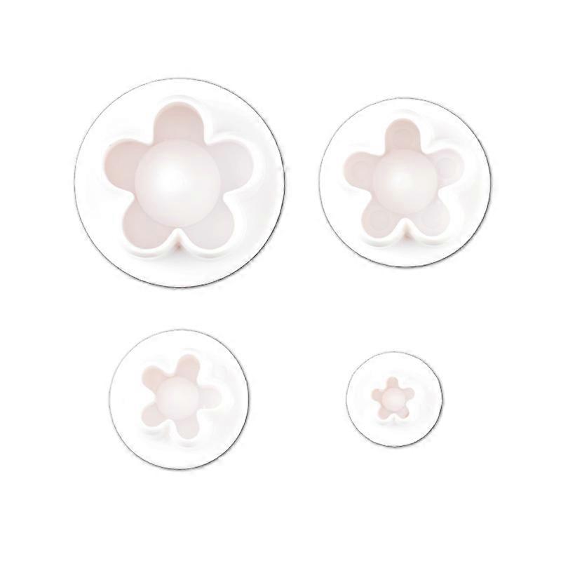 4 Pieces Five-petalled Flower Spring Mold Baking Mold Creative Baking Tools Easy Unmould Environmentally Friendly Plastic