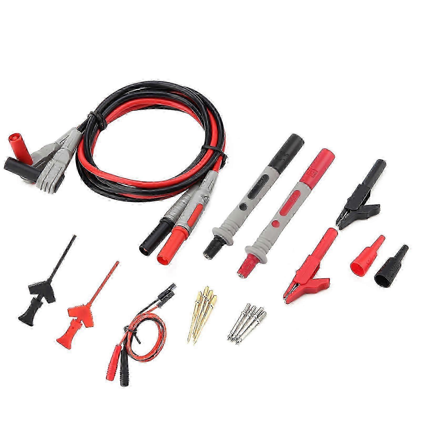 P1300C Electronic Digital Multimeter Test Leads with Crocodile Clips Replaceable Probe Tips Set