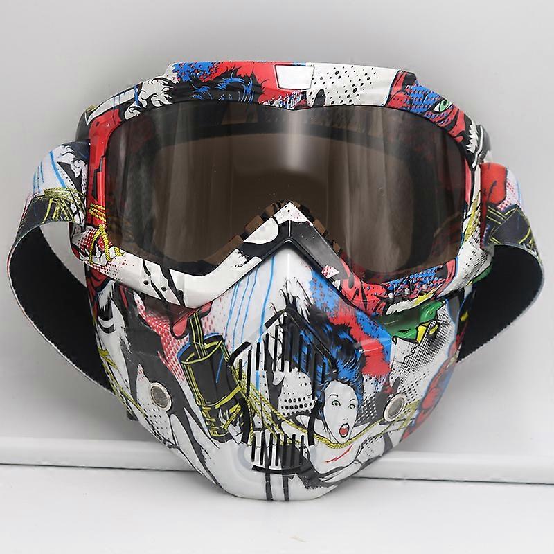 Gogle motocyklowe z maską Akcesoria motocyklowe Okulary motocyklowe ATV Narciarstwo Off Road Kask Gafas Motocross Kolarstwo Wyścigi Gogle