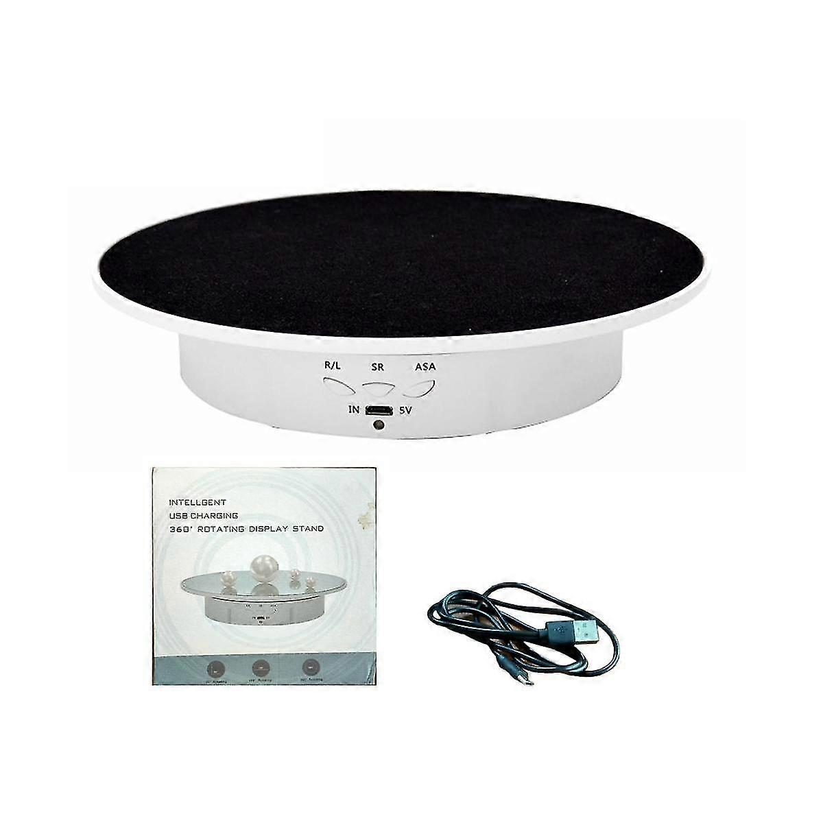 Rechargeable Automatic Revolve Live Jewelry Artifacts Video Electric Rotational Table Panoramic Display Table, E