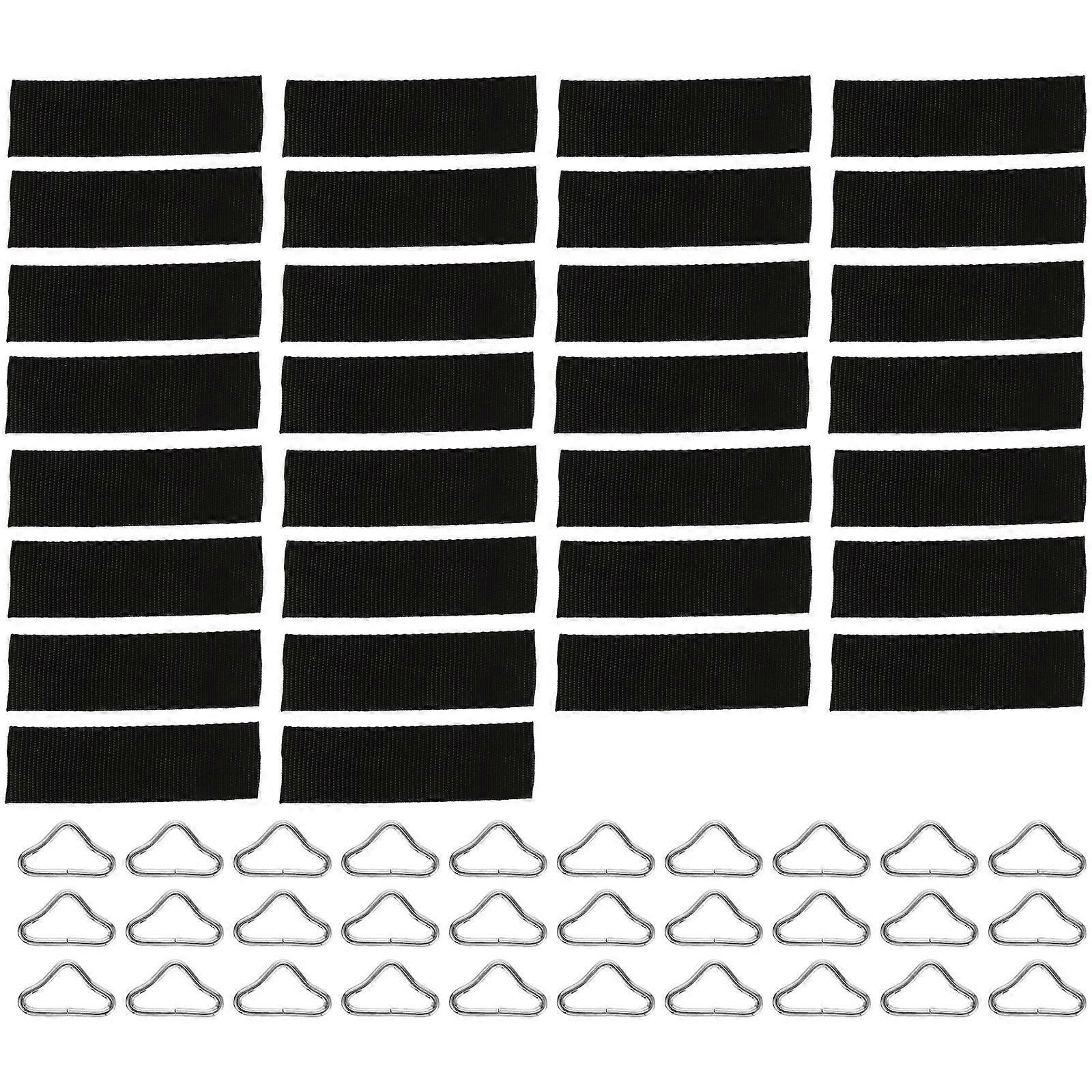 30個のキッズトランポリン包帯コネクタトランポリンストラップネットバンジーベッドトライアングルリングメタルトライアングルリングバックル