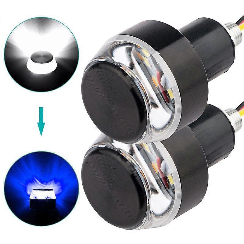 12V Motorcycle LED Handlebar End Turn Signal Light White Yellow Universal Indicator Flasher Handle Bar Blinker Side Marker LampMotor Vehicle Lighting