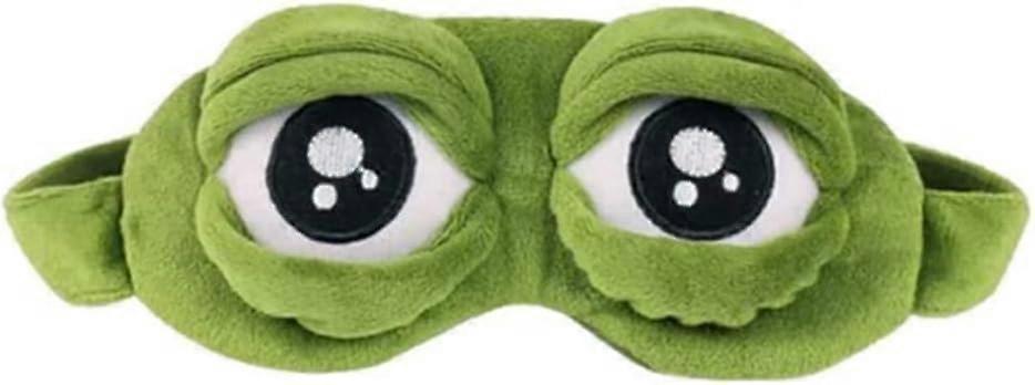 1 Piece Eye Mask Cute Sleeping Mask Green Frog Sleeping Eye Mask Plush Soft Eye Mask 3D (With Ice Pack)
