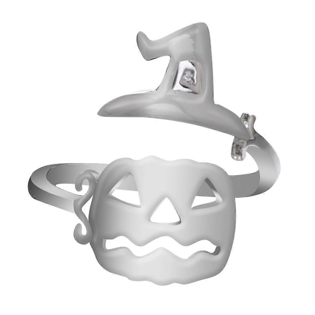 Halloween Accessories Funny Pumpkin Witch Hat Open Ring Personality Alloy Ring