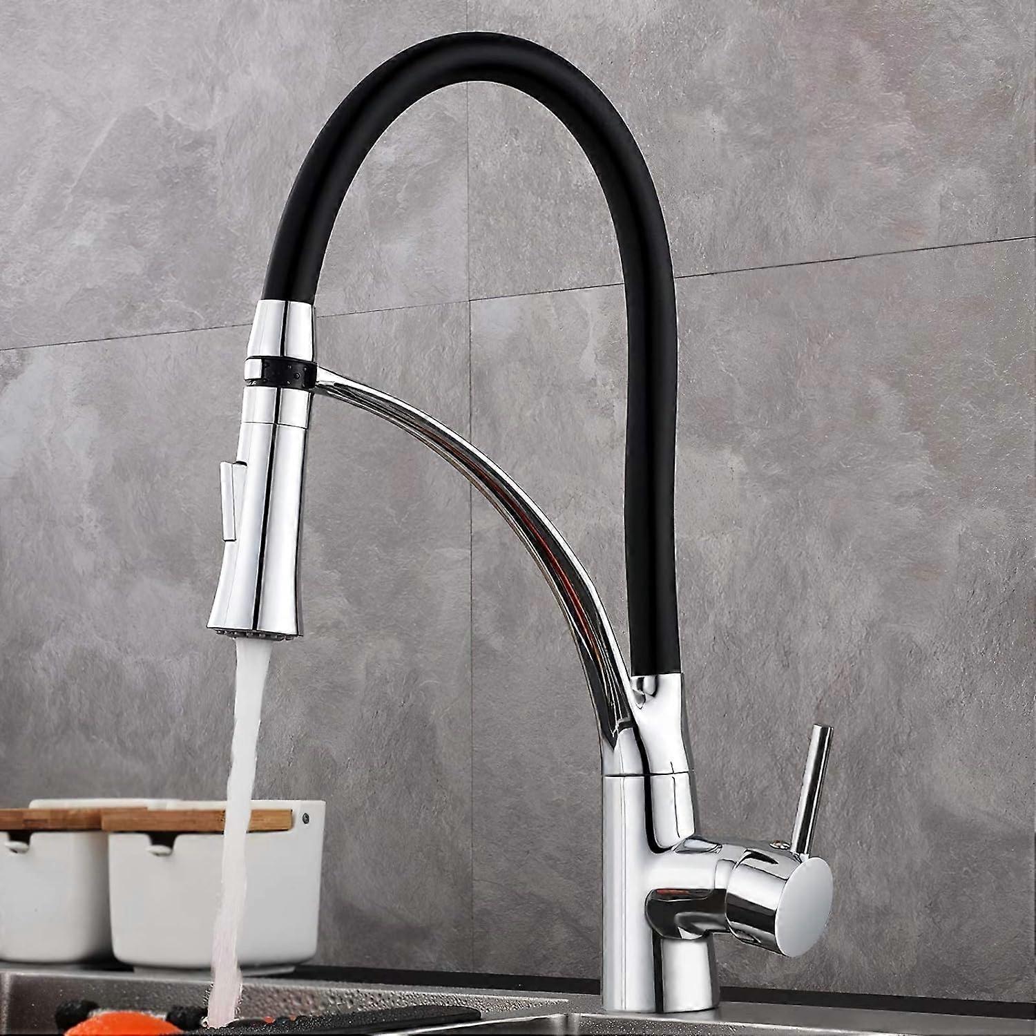Kitchen mixer with pull-down spray Multi-tasking model Single lever high arc pull-out kitchen sink mixer