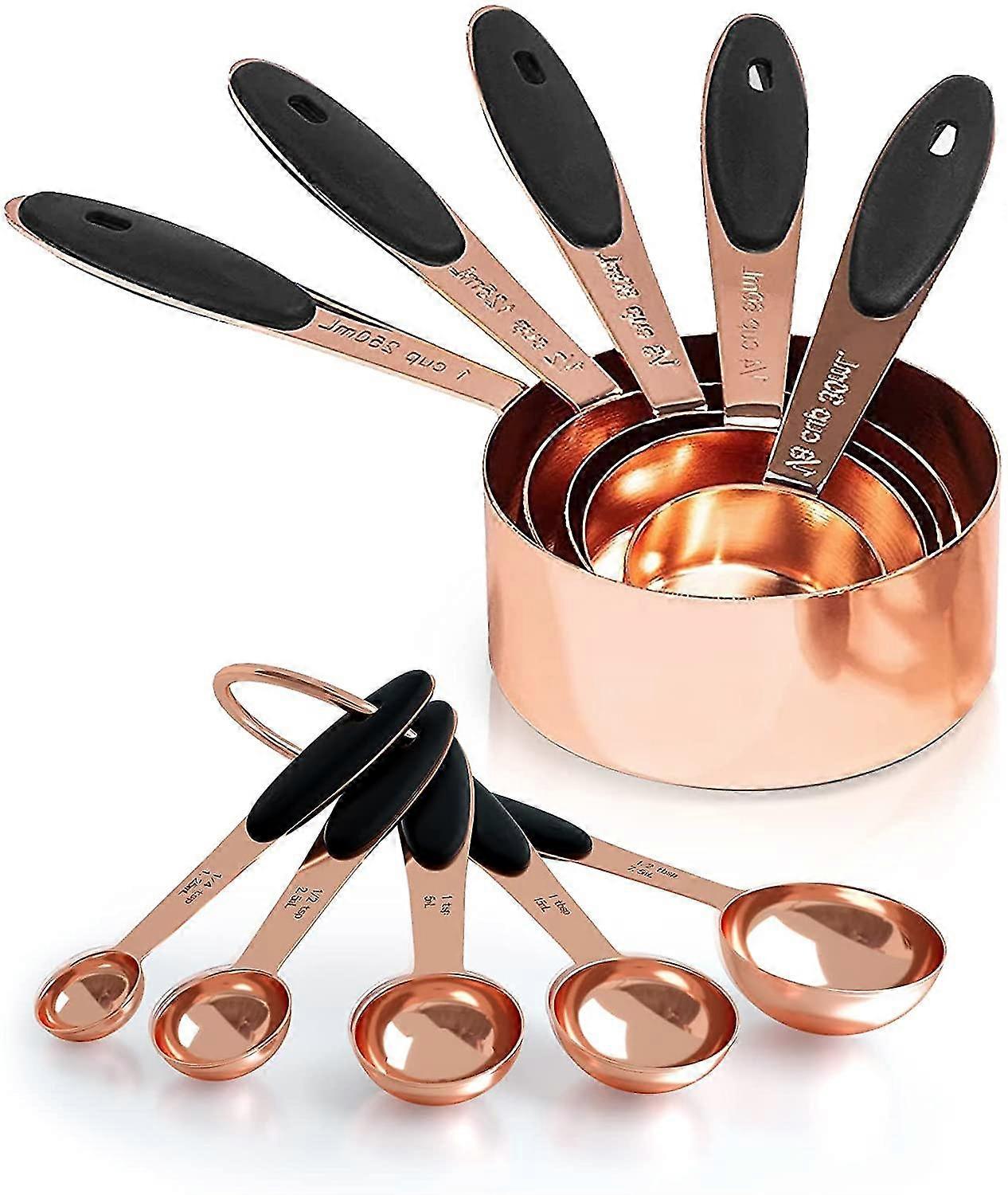 Copper Measuring Cups And Spoons Set Of 10 Stainless Steel Nesting Measuring Cup Set