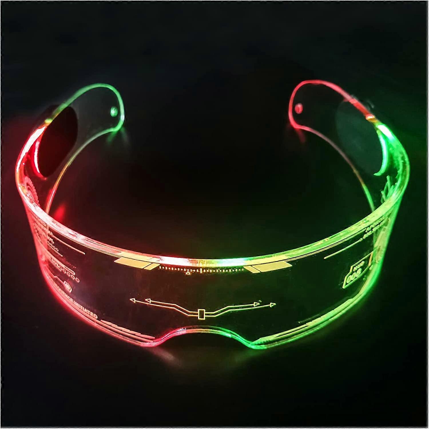 FENCY LED Glasses for adults, Bilaterally Controllable, LED Luminous Glasses with 7 Colors Changing Flashing