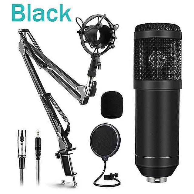 BM800 Microphone Kits with Live Sound Card(Optional),Suspension Scissor Arm,Shock Mount and Pop Filter for Studio Recording