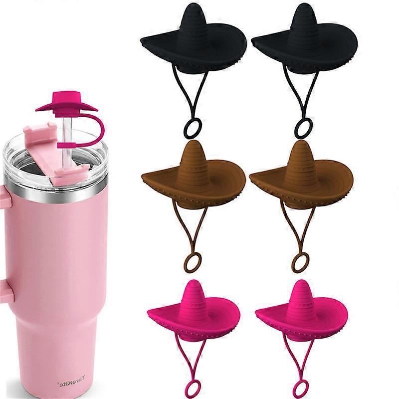 Silicone Cowboy Hat Straw Covers Cap Compatible with Stanley Cup 30 40 oz