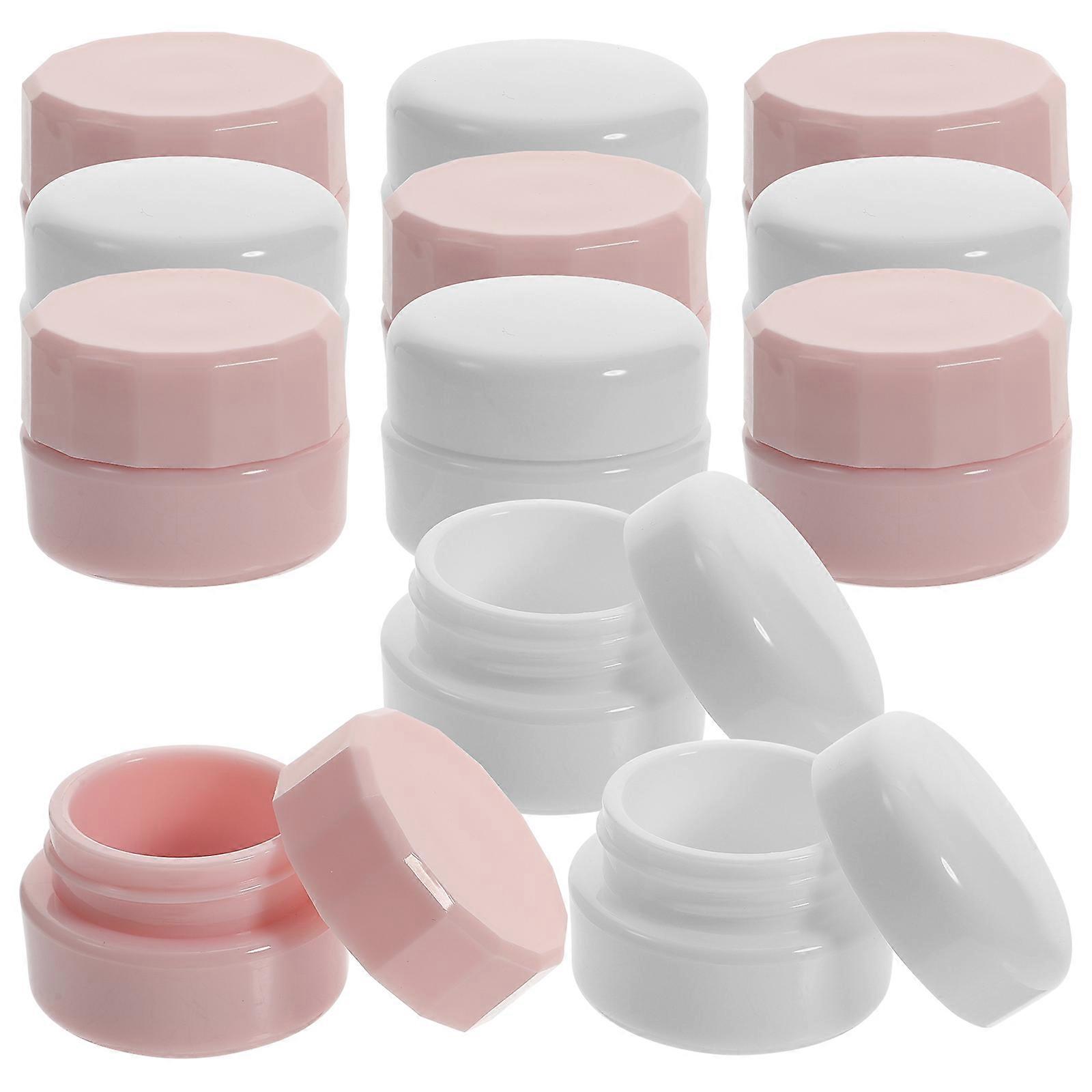 12 pcs Small Refillable Cosmetic Jar Plastic Makeup Container Empty Cream Box with Lids