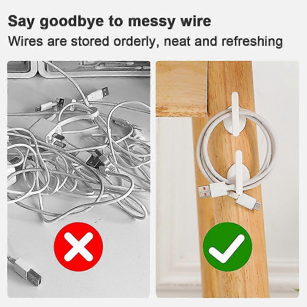 8pcs White Kitchen Appliances Cable Management Cord Organizer Self