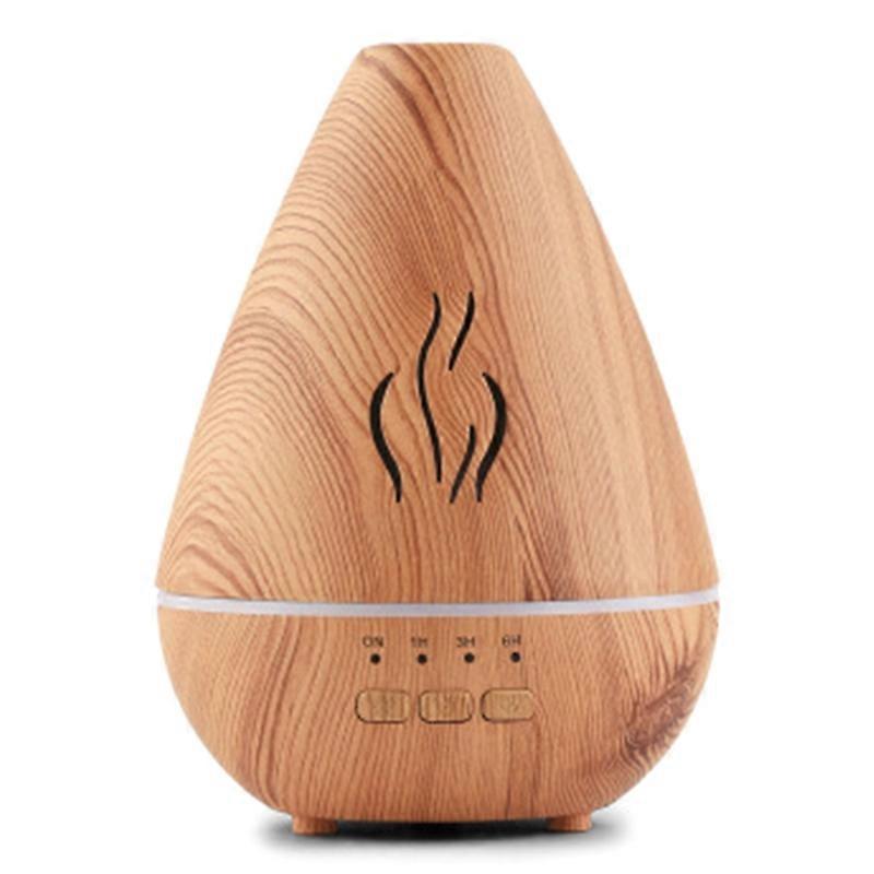 Electric Air Humidifier, Wood Grain Aroma Diffuser, Mini Sprayer with USB, LED Light