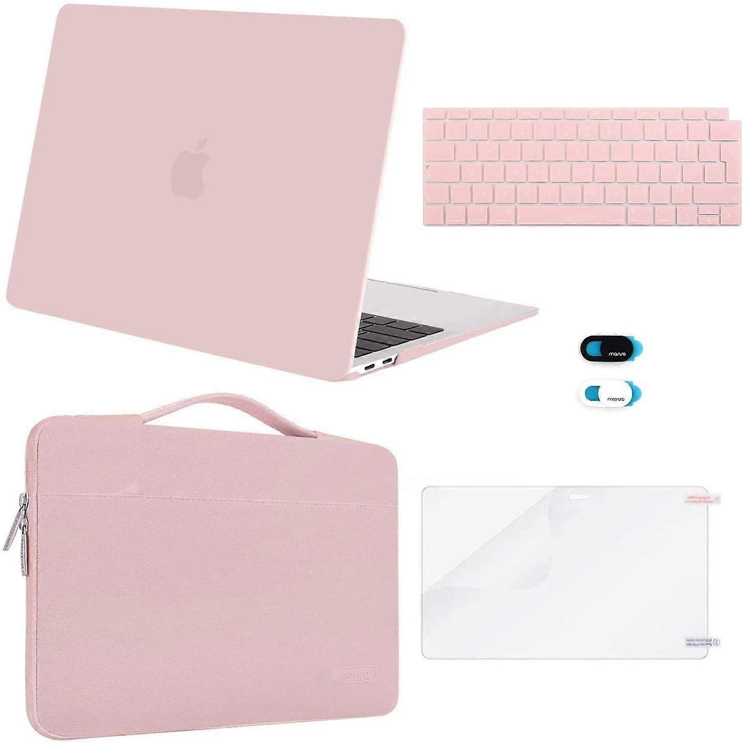 Rose Quartz Compatible with MacBook Air 13 inch Case 2022 2021 2020 2019 2018 M1 A2337 A2179 A1932 Retina with Touch ID, Plastic Hard Shell&Bag&Keybo