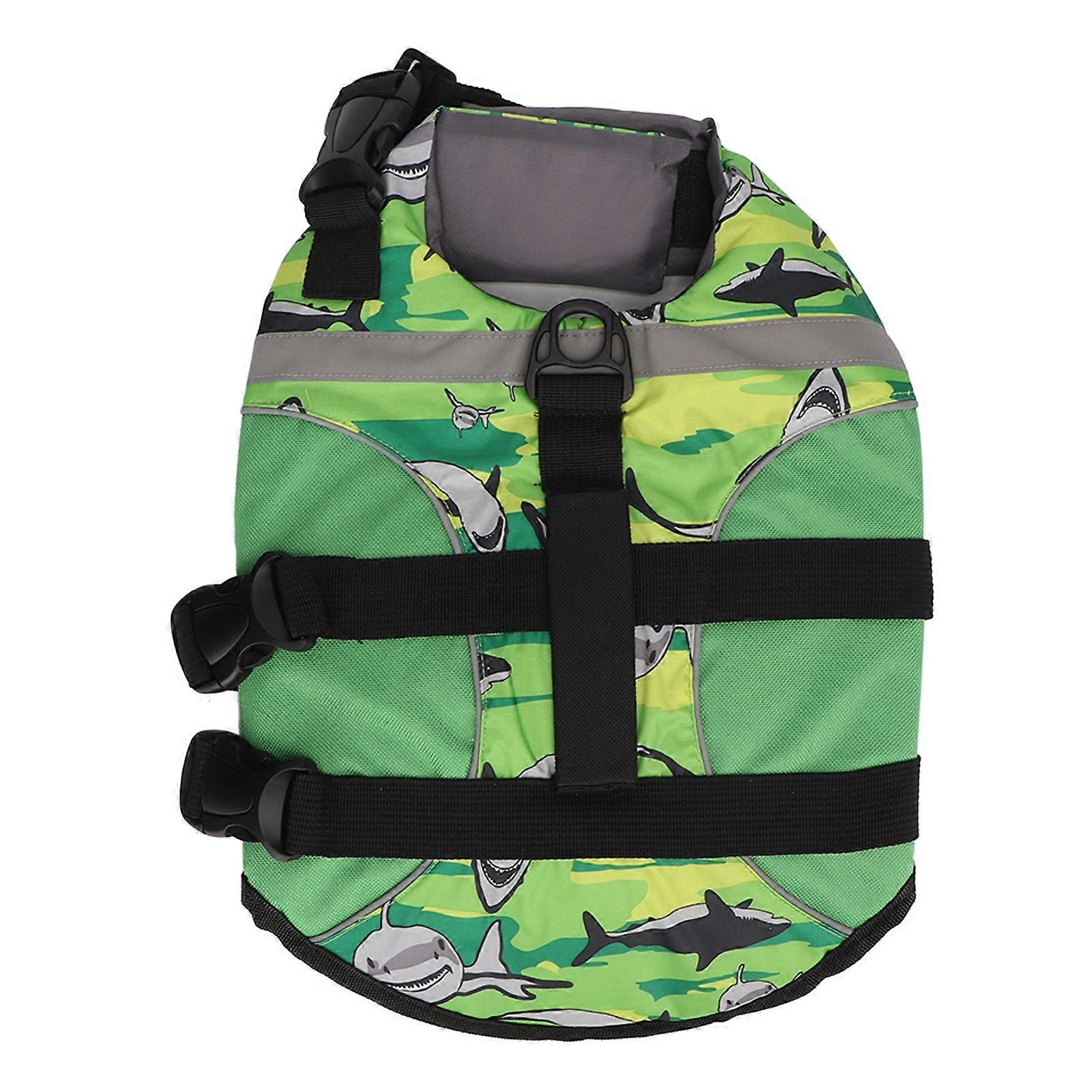 Dog Life Jacket Adjustable Reflective Dog Floatation Swimming Vest with Strong Handle for Boating Swimming
