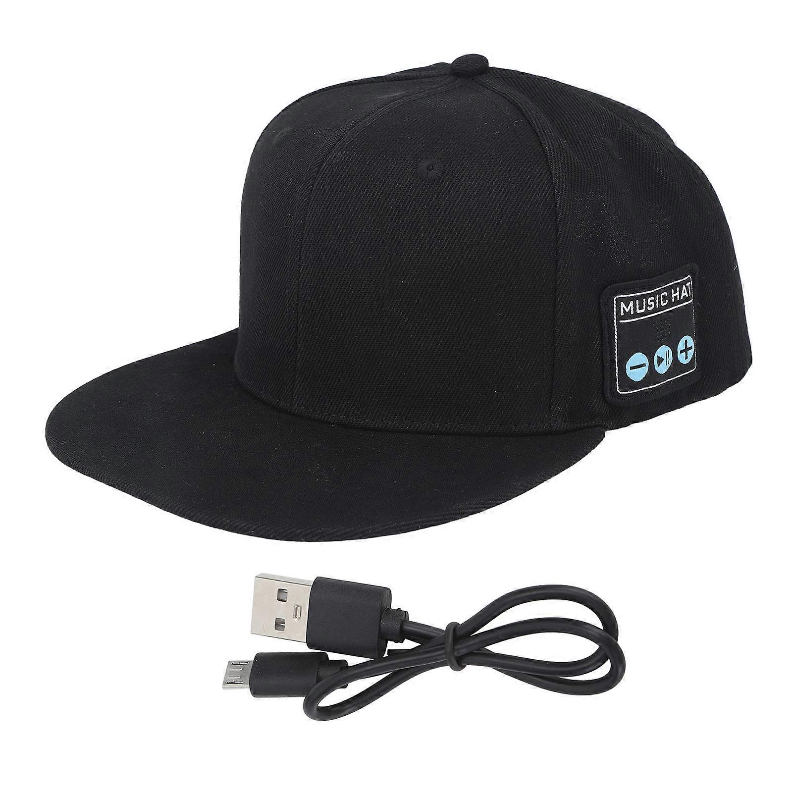 Hat with Bluetooth Speaker 32.8ft Wireless Range Adjustable Calling Bluetooth Hat with 3 Buttons for Fitness Fishing
