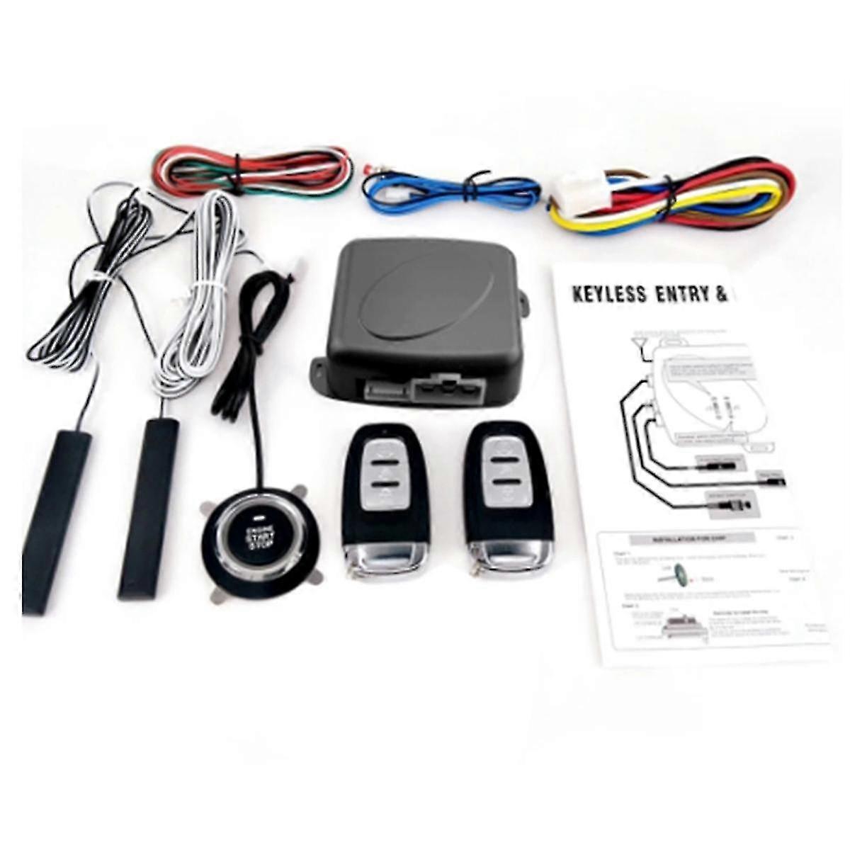 Car Suv Switch Keyless Entry Engine For Start Alarm System Push Button Remote Control Stop Auto Anti-theft System