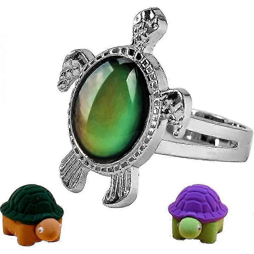 Mood Ring Für Kinder Größenverstellbare Mädchen Und Jungen Farbwechselnde Stimmungsringe (verstellbar, Schildkröte) TLO