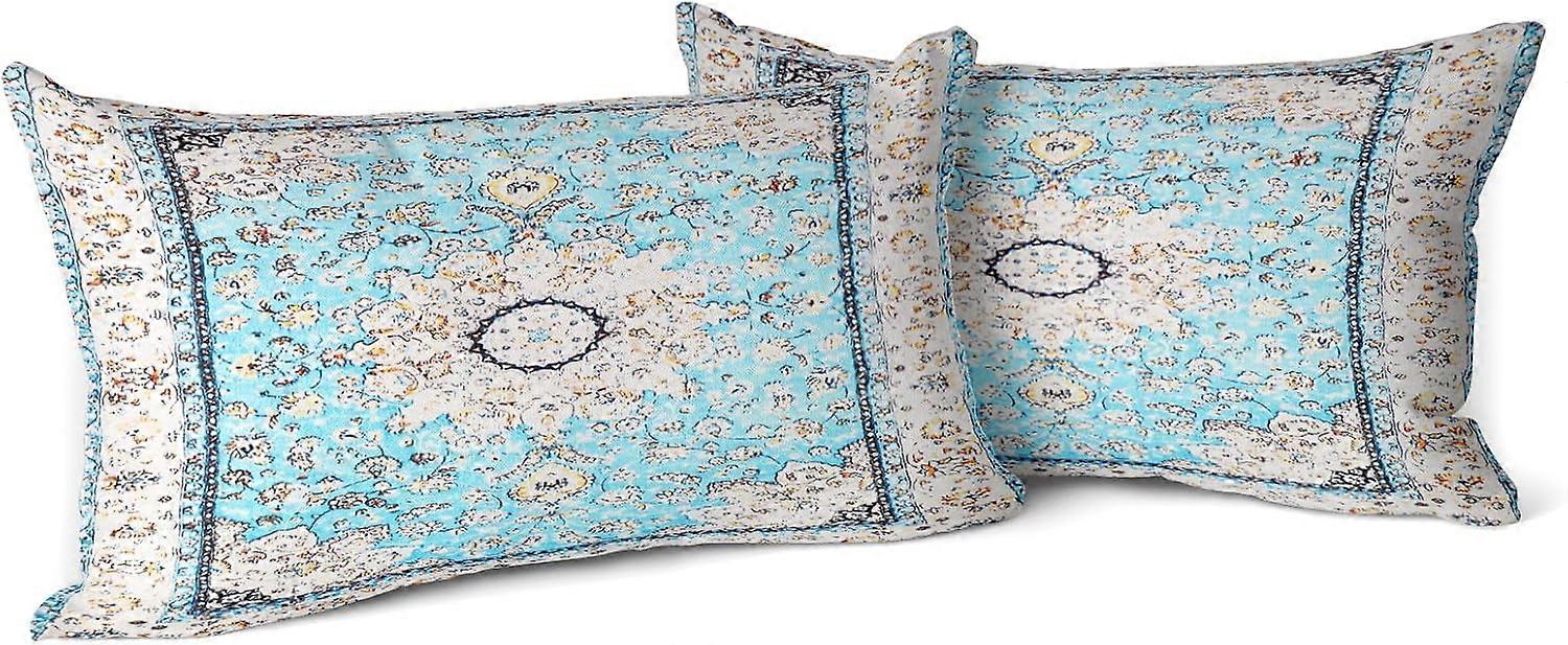 Housses de coussin boho 12x20 pouces ensemble de 2 Monaco tapis persan tapis Double face motif coton doux taie d’oreiller housse de coussin taie d’oreiller pour canapé