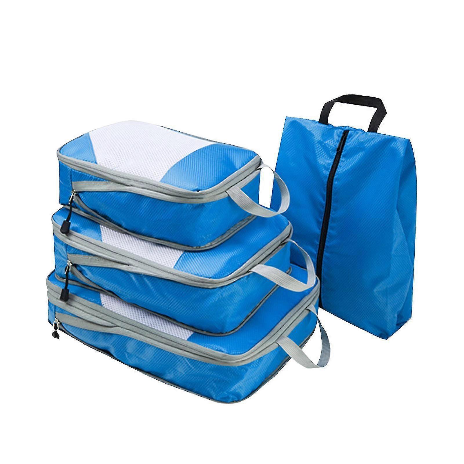 4pcs Compression Packing Cubes For Suitcases, Extensible Compression Cubes Suitcase Organiser,50% Offer