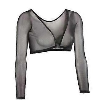 Seamless Arm Shaper Short Cropped Mesh Cardigan Size Arm Shaper L Black