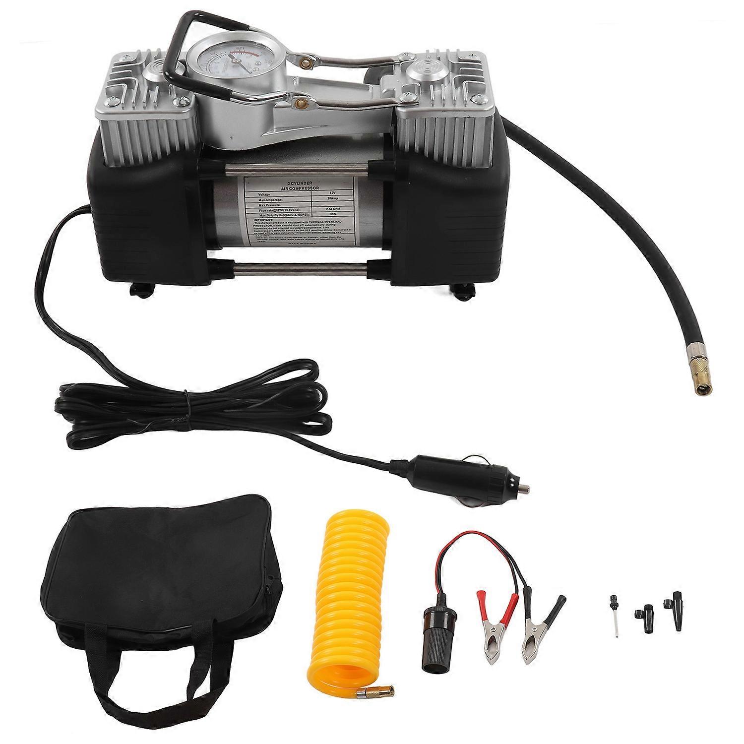 Portable Tire Inflator 150PSI Double Cylinder 180W Air Compressor Pump for Automobile DC 12V