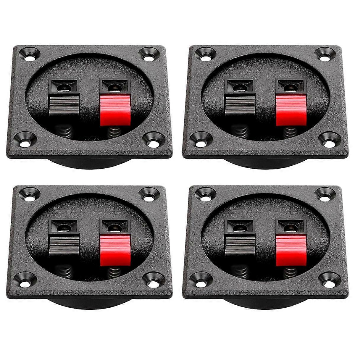 4PCS Speaker Box Terminal Cup, Spring Square Subwoofer Box Terminal Binding Post Connector for DIY Home Car Speaker