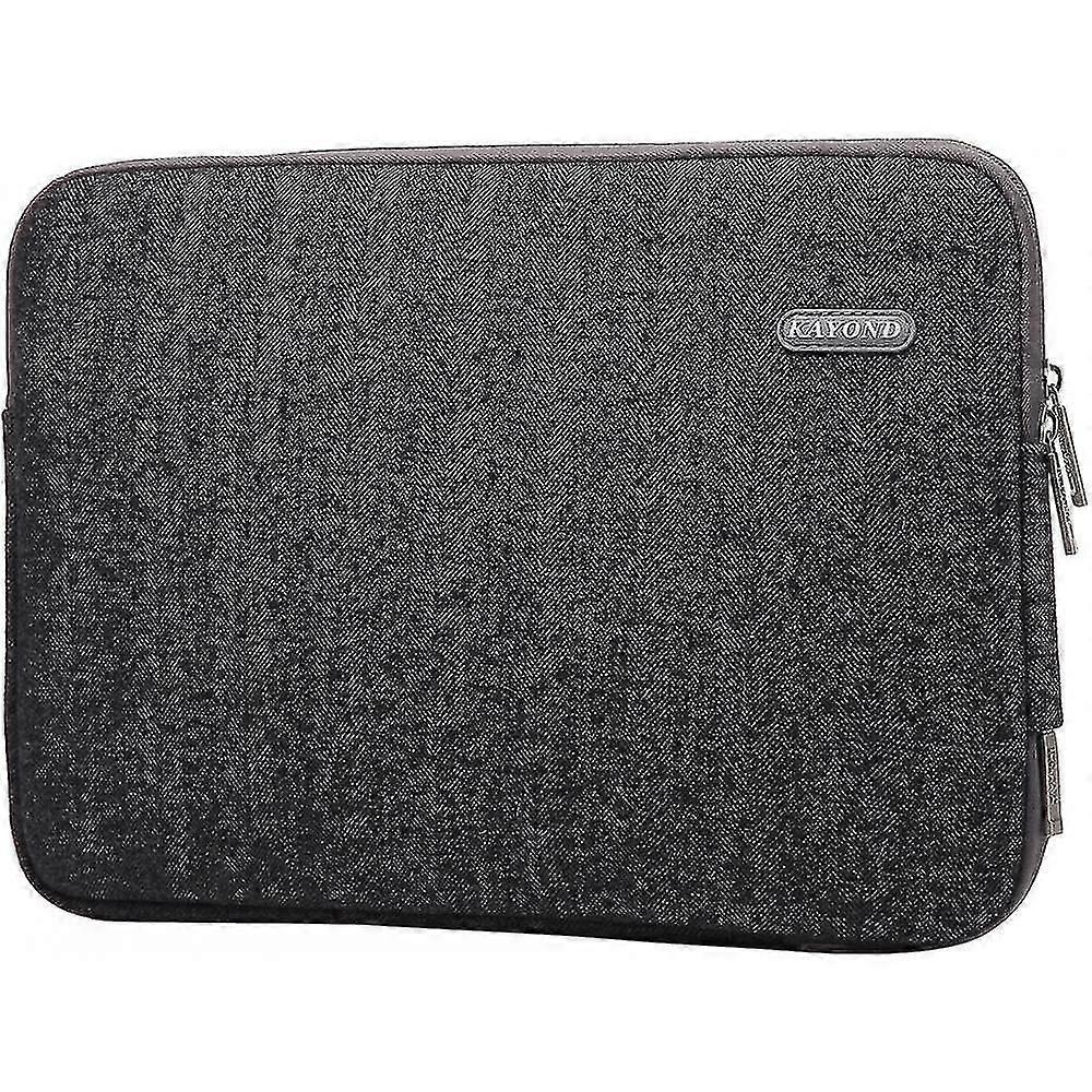 (Black)(17 Inches)Herringbone Woollen Briefcase