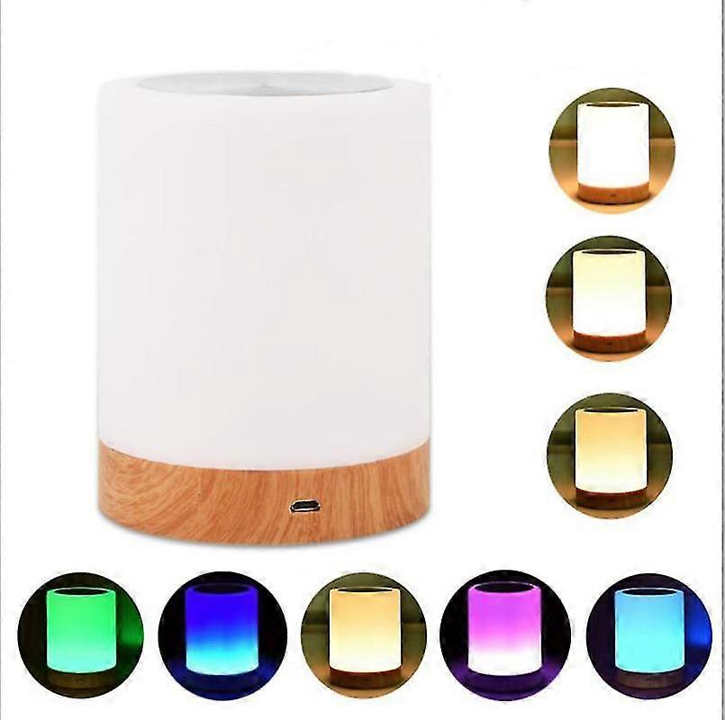 Led Bedside Lamp, Dimmable Atmosphere Table Lamp For Bedroom Living Room, 5 Colors Portable Night Light With 2900-3200k Warm White Light And Color Cha
