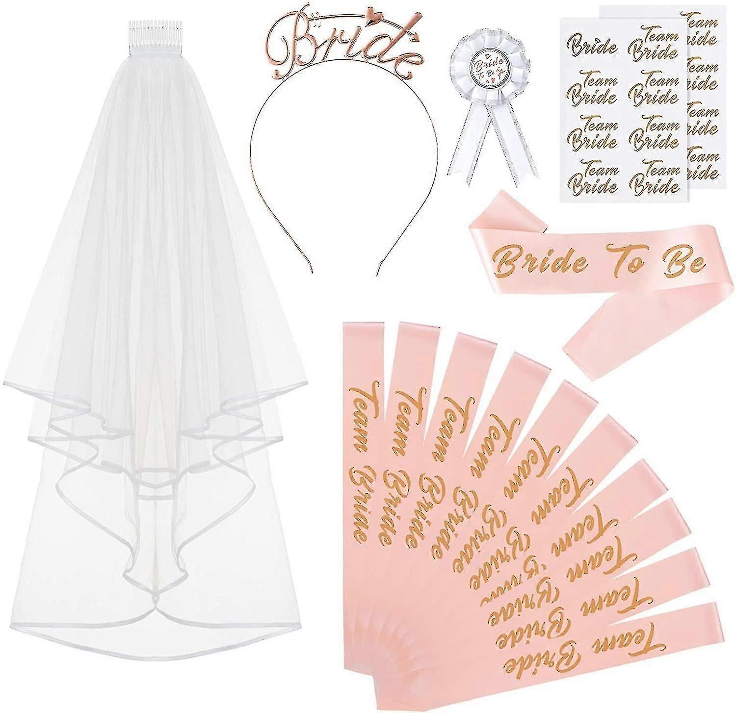 30pcs Bachelorette Party Set Rose Gold Group Set For Party