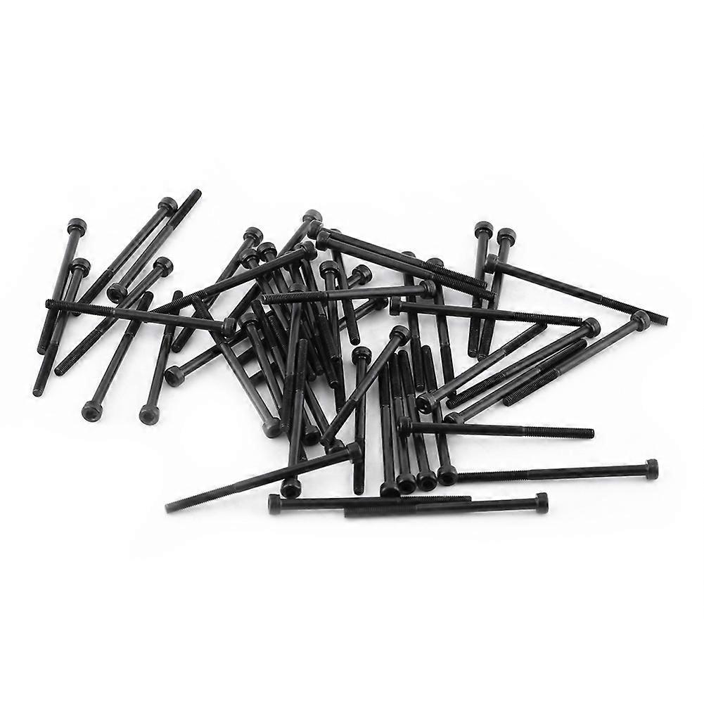 M3 Black Hex Socket Cap Head Screw Bolt Set (M3*50mm,Partially Threaded,50pcs)