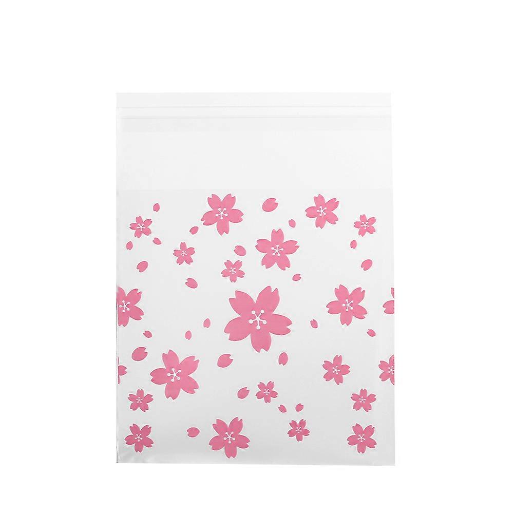 100Pcs/Pack Flower Pattern Wedding Plastic Cookie Biscuit Candy Bag (Oriental Cherry 10 x 10cm)