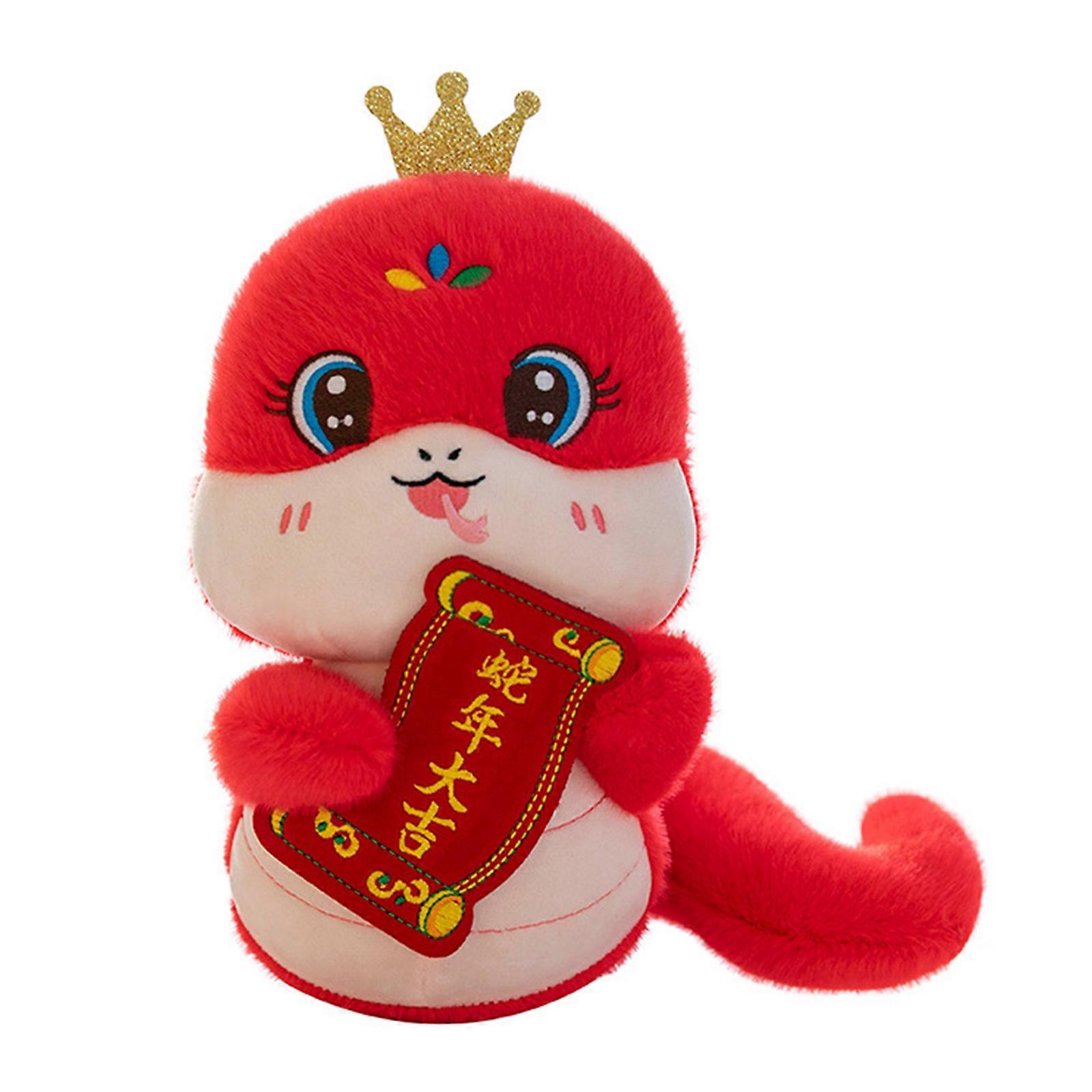 Zodiacs Snake Stuffed Animals Plush Toy,Small Snake Year Mascots Plush Toy Cute Soft Plushie for New Year Decorations 24cm