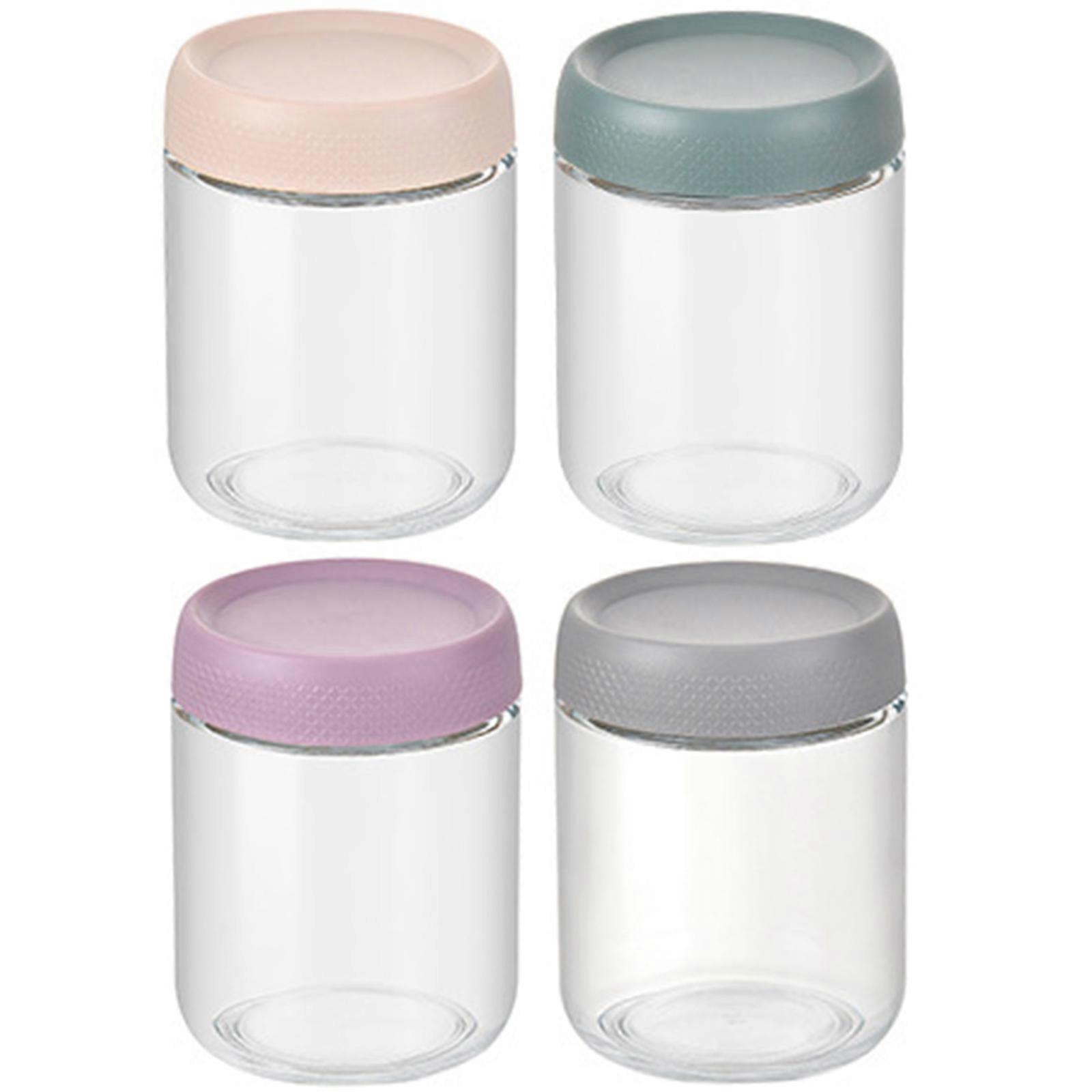 Sturdy Glass Container Set Salad Storage Jar Kitchen Supplies for Wide Mouth Jar for Cereal Snacks Spices Home Use