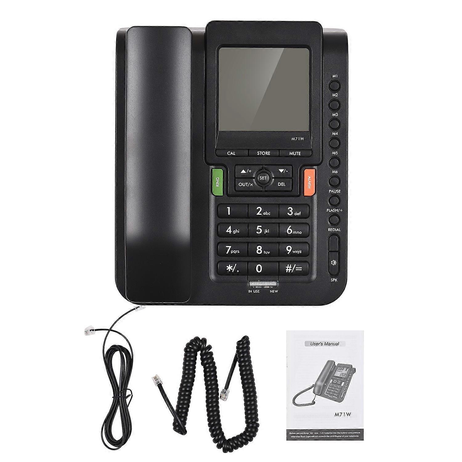 M71W Corded Phone Desk Landline Phone Telephone DTMF/FSK Dual System 99 Incoming Calls 18 Outgoing M