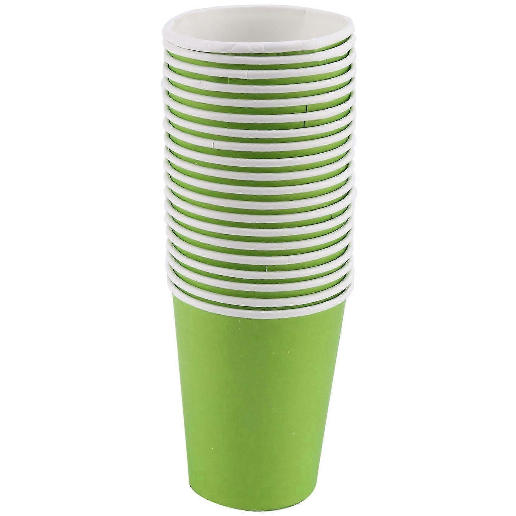 20 Paper CUPS (9oz) - Plain Solid Colours Birthday Party Tableware Cateringgreen